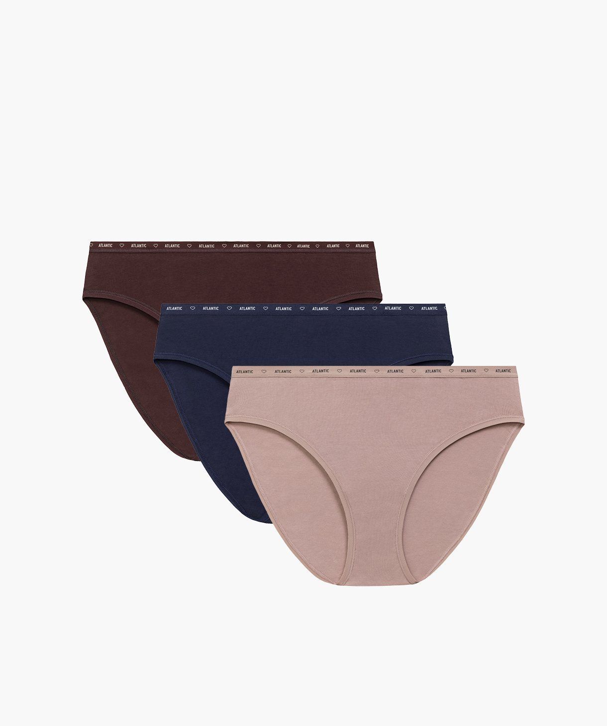 Жіночі труси Спорт High Leg, бавовна. Набір 3 шт. 3CLP-010_BRO/BEZC/GRA, XL