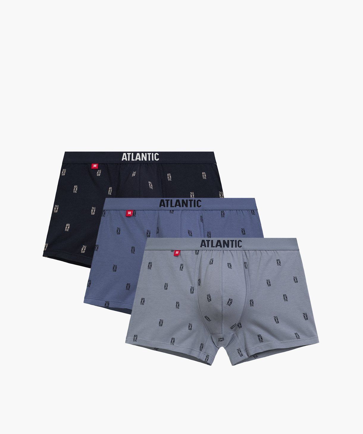 Мужские шорты Atlantic, хлопок. Набор 3 шт. 3MH-227_DEN/GRA/SZAC, M