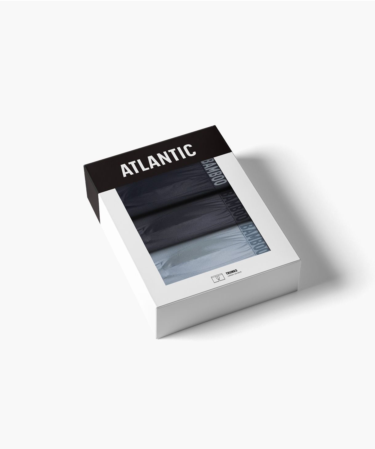 Мужские шорты Atlantic, бамбук. Набор 3 шт. 3MH-215_GRA/NIE/GRF, S