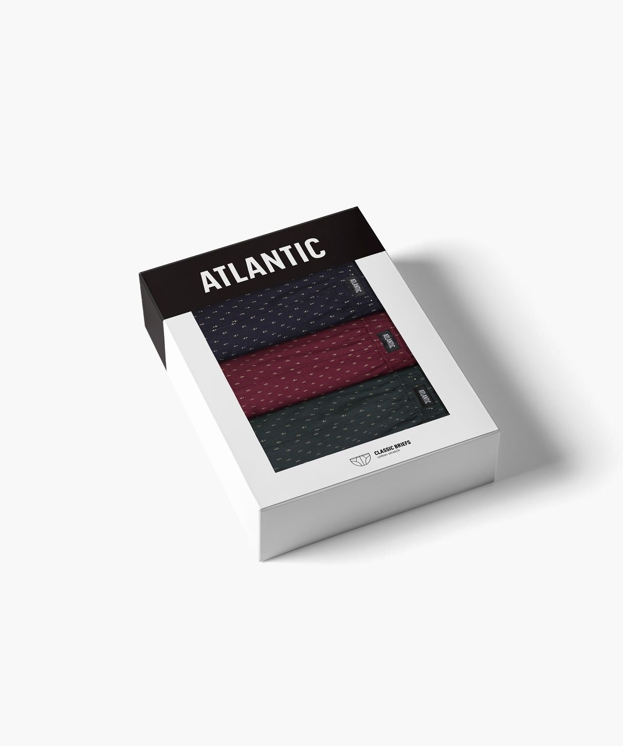Чоловічі бріфи Atlantic, 100% бавовна. Набір 3 шт. 3MP-224_GRA/BUR/ZIEC, M