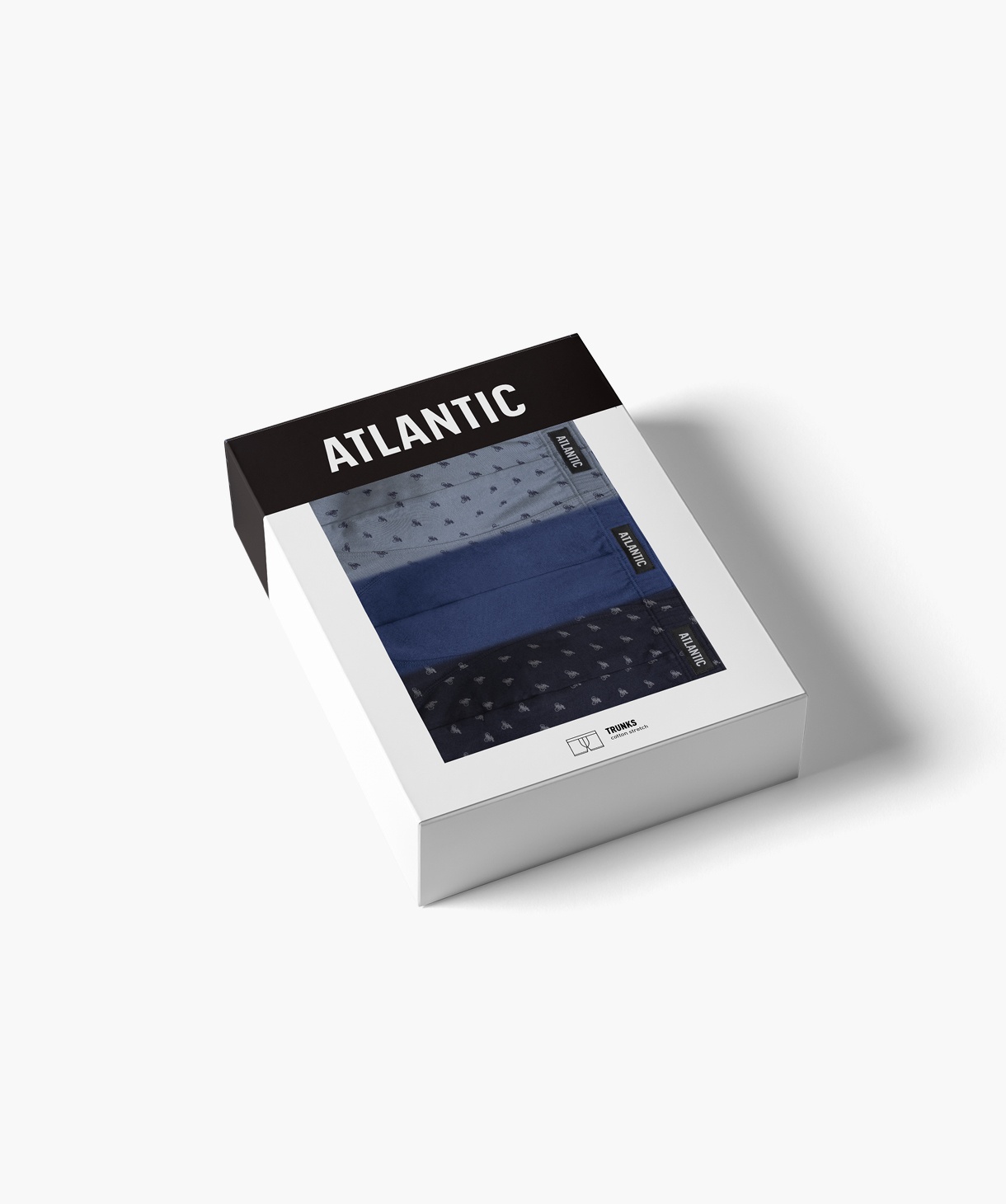 Мужские трусы Atlantic хлопок. Набор 3 шт. 3MH-198_GRA/NIE/SZA, M