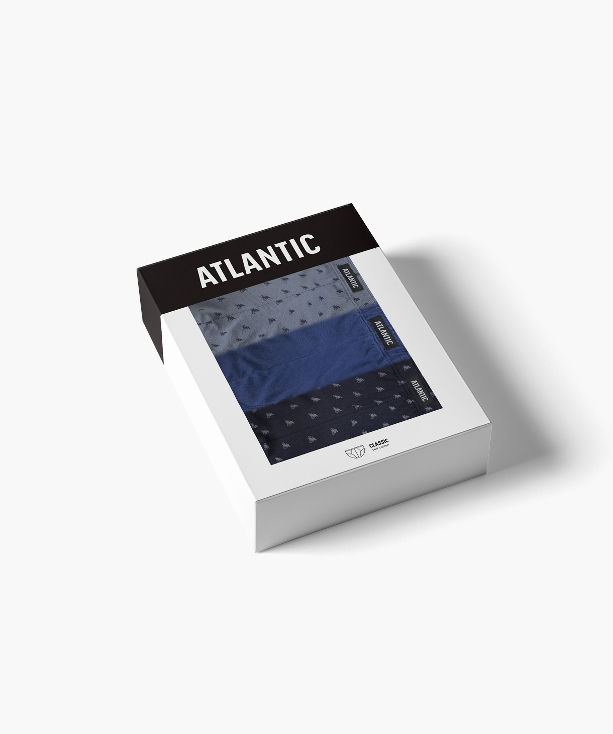 Мужские трусы Atlantic хлопок. Набор 3 шт. 3MP-180_GRA/NIE/SZA, M