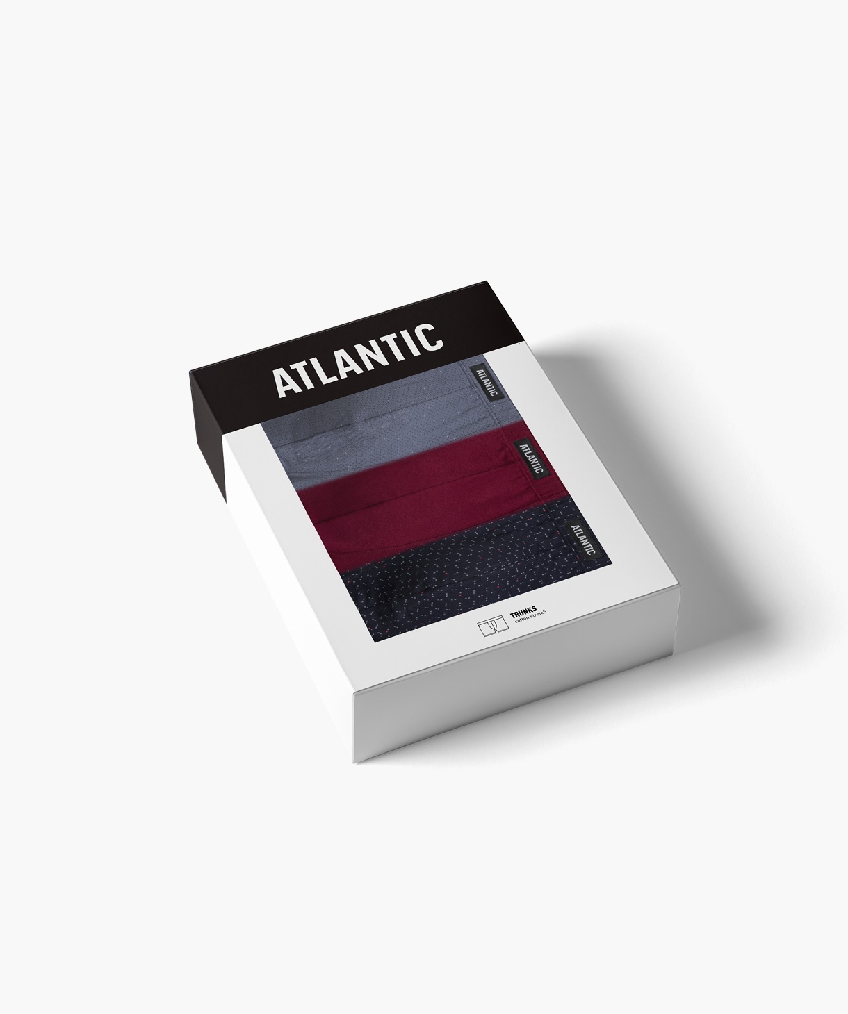 Мужские трусы Atlantic хлопок. Набор 3 шт. 3MH-200_GRA/BUR/NIE, S