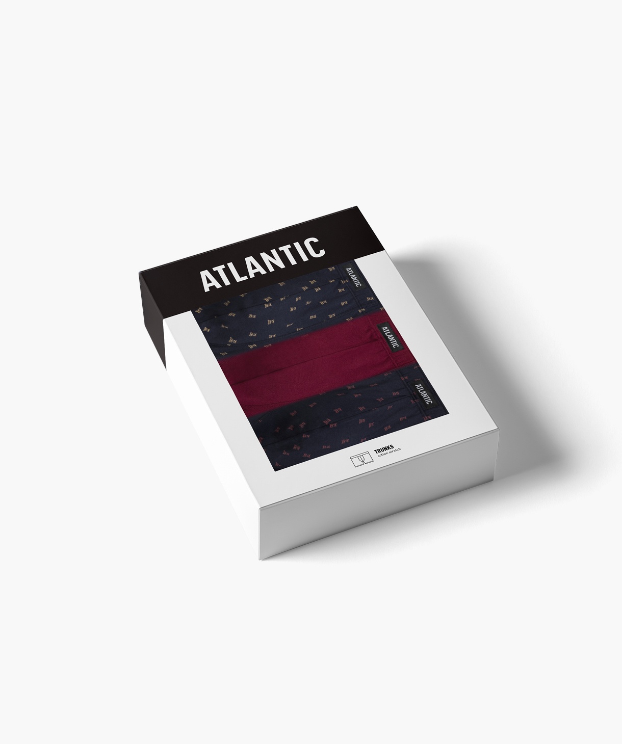 Мужские трусы Atlantic хлопок. Набор 3 шт. 3MH-201_GRA/WIN/GRA, M