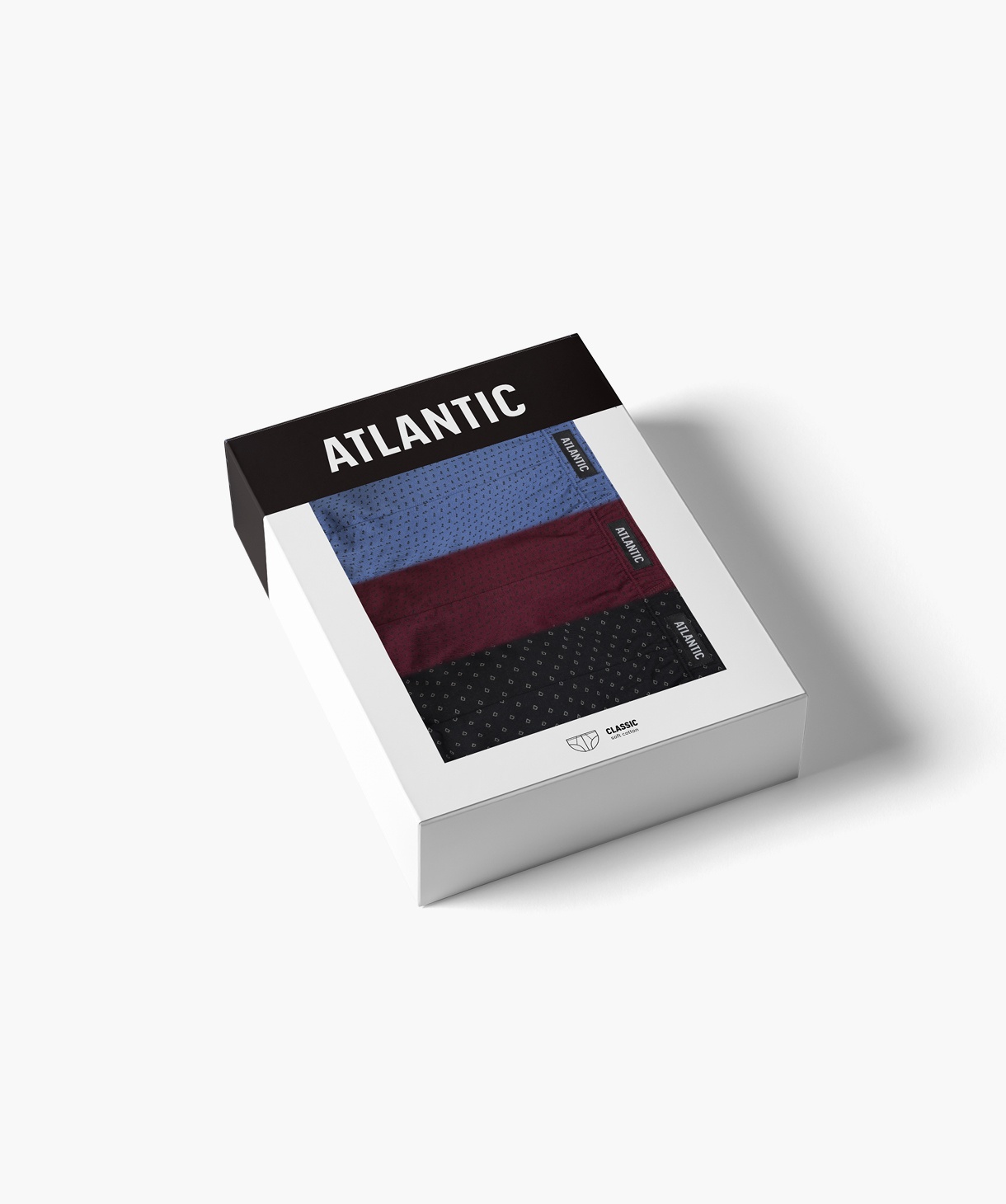 Мужские трусы Atlantic хлопок. Набор 3 шт. 3MP-179_NIE/CAB/GRA, M