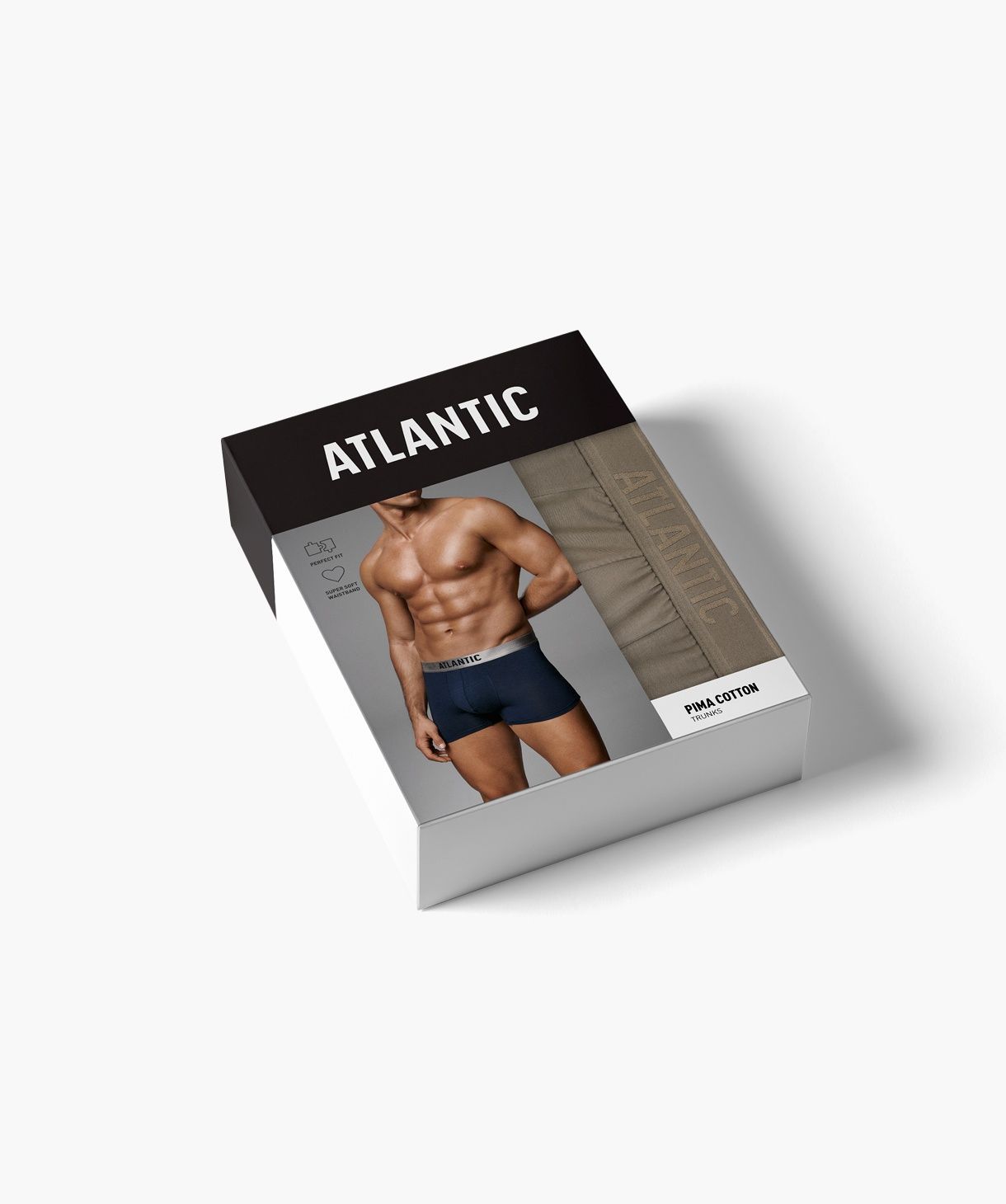 Мужские шорты Atlantic, пима хлопок. Набор 2 шт. 2MH-1203_BRO, S