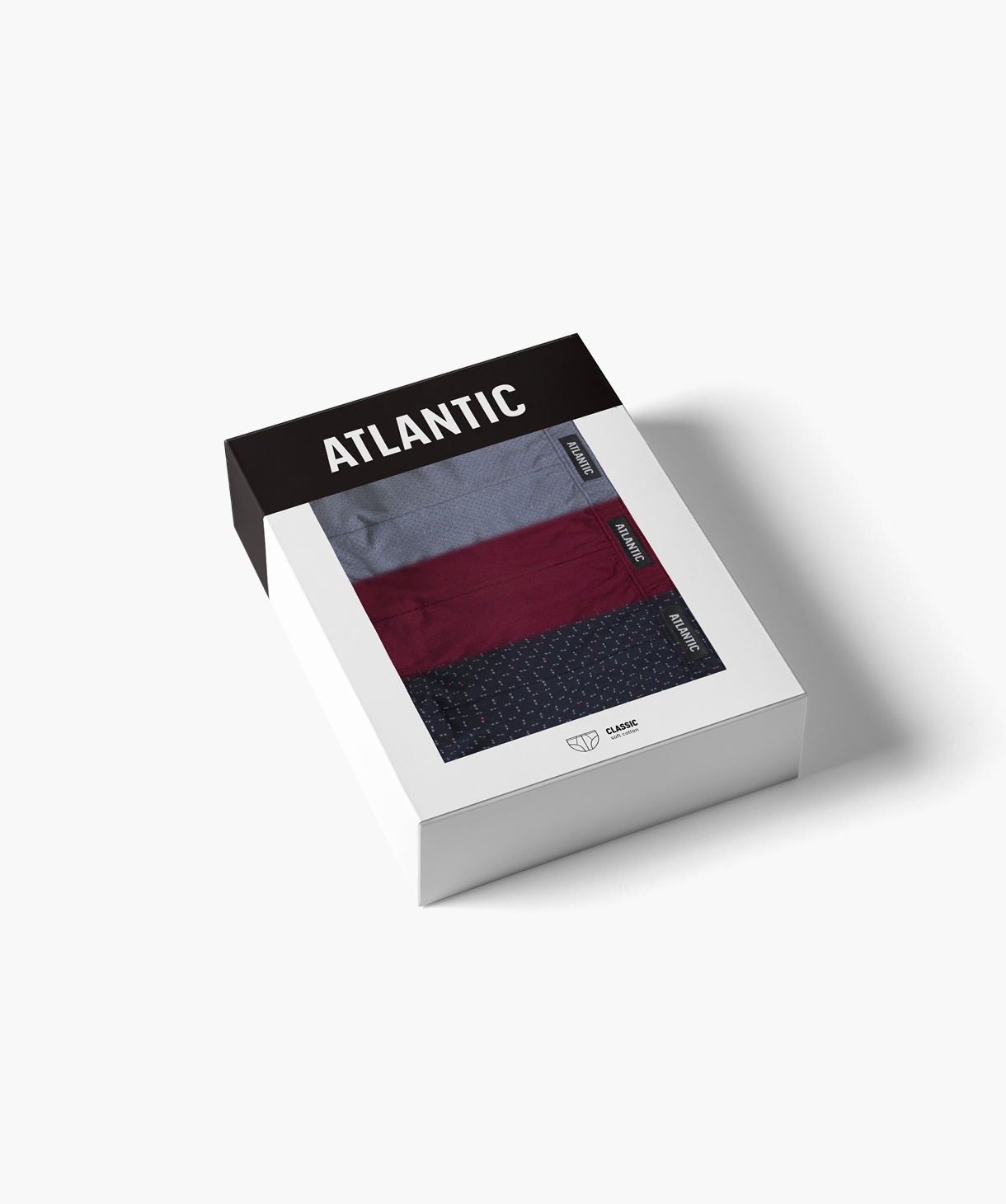 Мужские трусы Atlantic хлопок. Набор 3 шт. 3MP-182_GRA/BUR/NIE, M