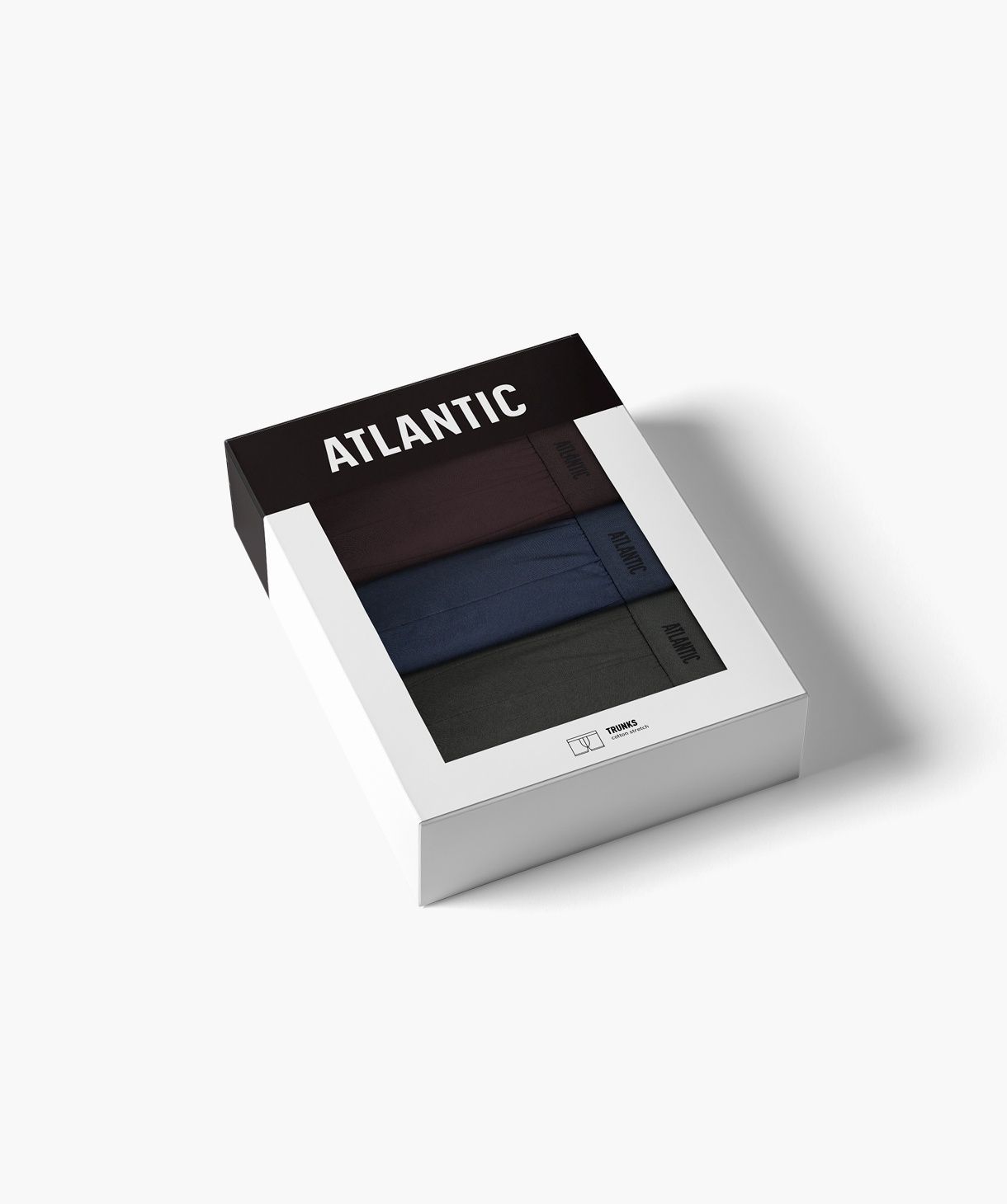 Чоловічі шорти Atlantic, бавовна. Набір 3 шт. 3MH-0111_BRO/INDZ/KHA, S